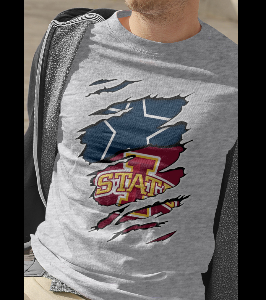 Ripped Dallas Star Iowa State Cyclones T-Shirt