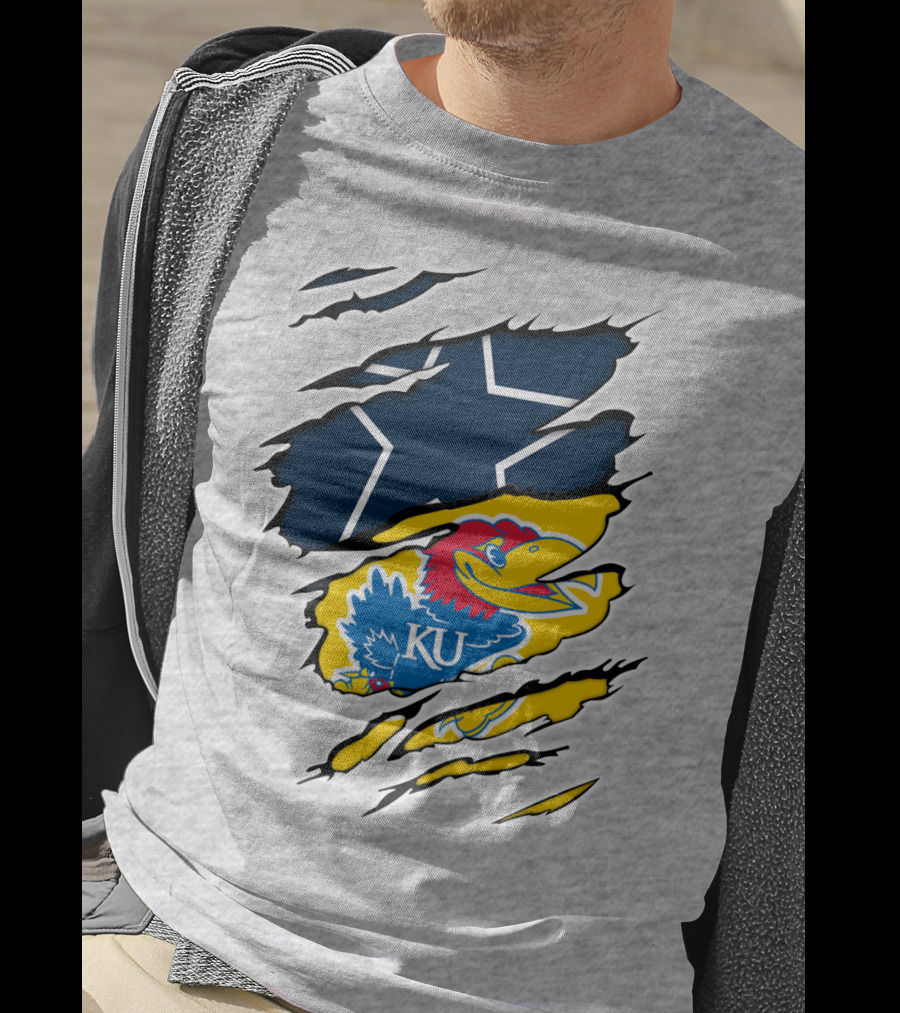 Dallas Cowboys Kansas Jayhawks Unique Blend T-Shirt