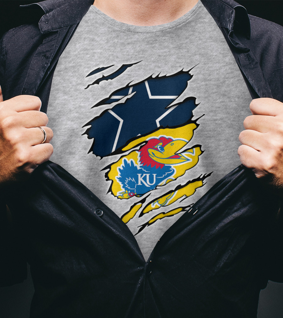 Dallas Cowboys Kansas Jayhawks Unique Blend T-Shirt