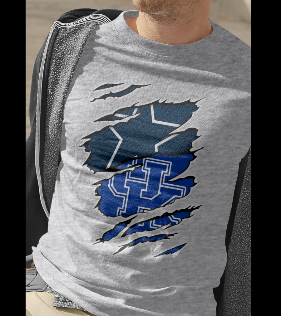 Dallas Cowboys Kentucky Wildcats Rip Effect T-Shirt