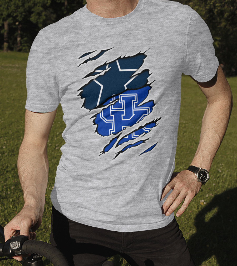 Dallas Cowboys Kentucky Wildcats Rip Effect T-Shirt