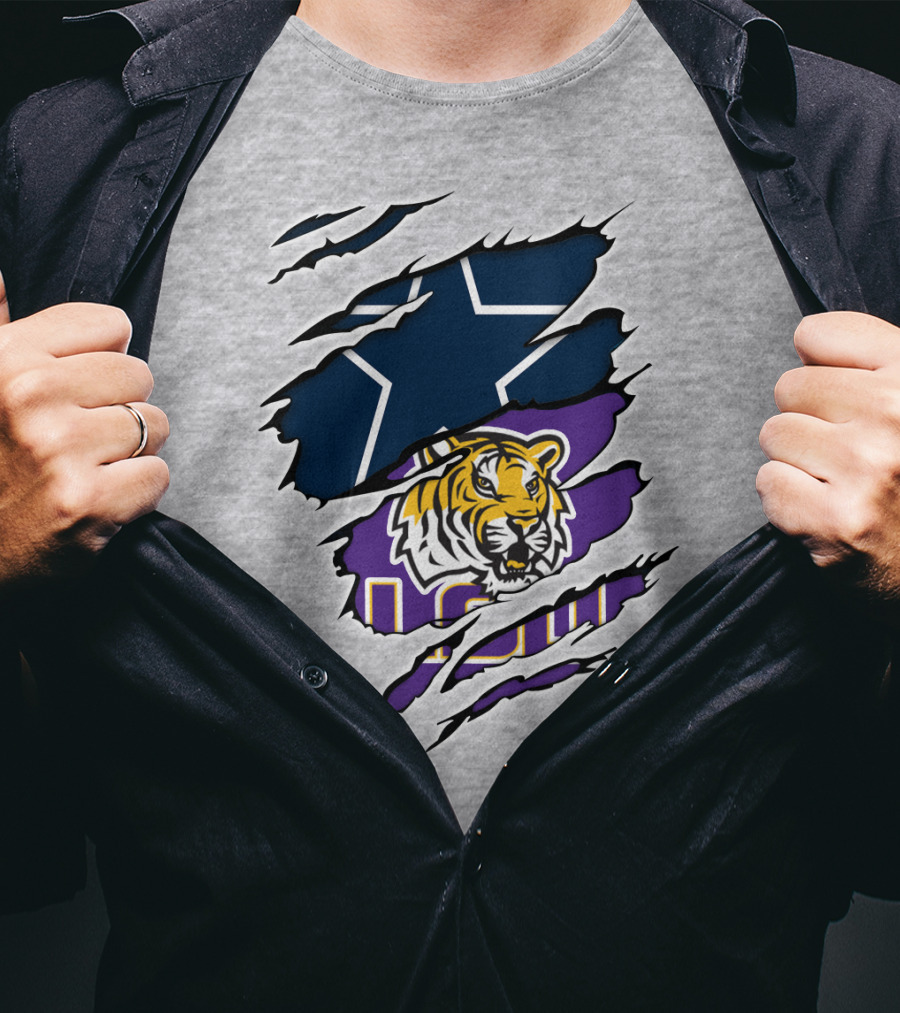Dallas Cowboys LSU Tigers Combine T-Shirt