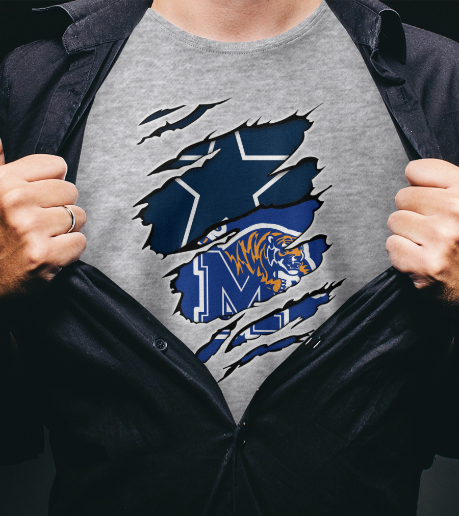 Dallas Cowboys Memphis Tigers Fan Crossover T-Shirt