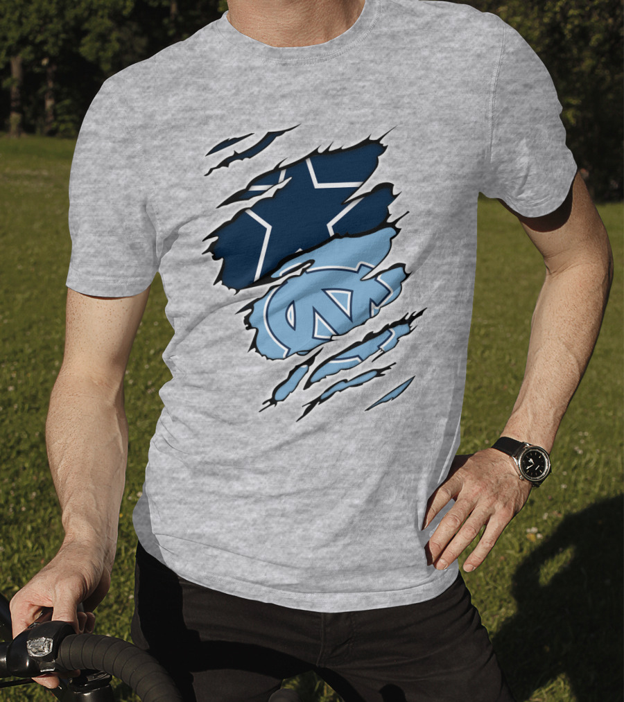 Cowboys Star Tar Heels Logo Dallas Carolina Fans T-Shirt