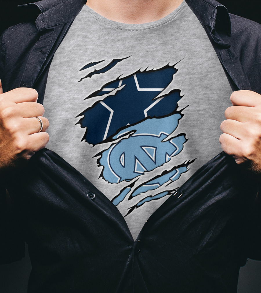 Cowboys Star Tar Heels Logo Dallas Carolina Fans T-Shirt