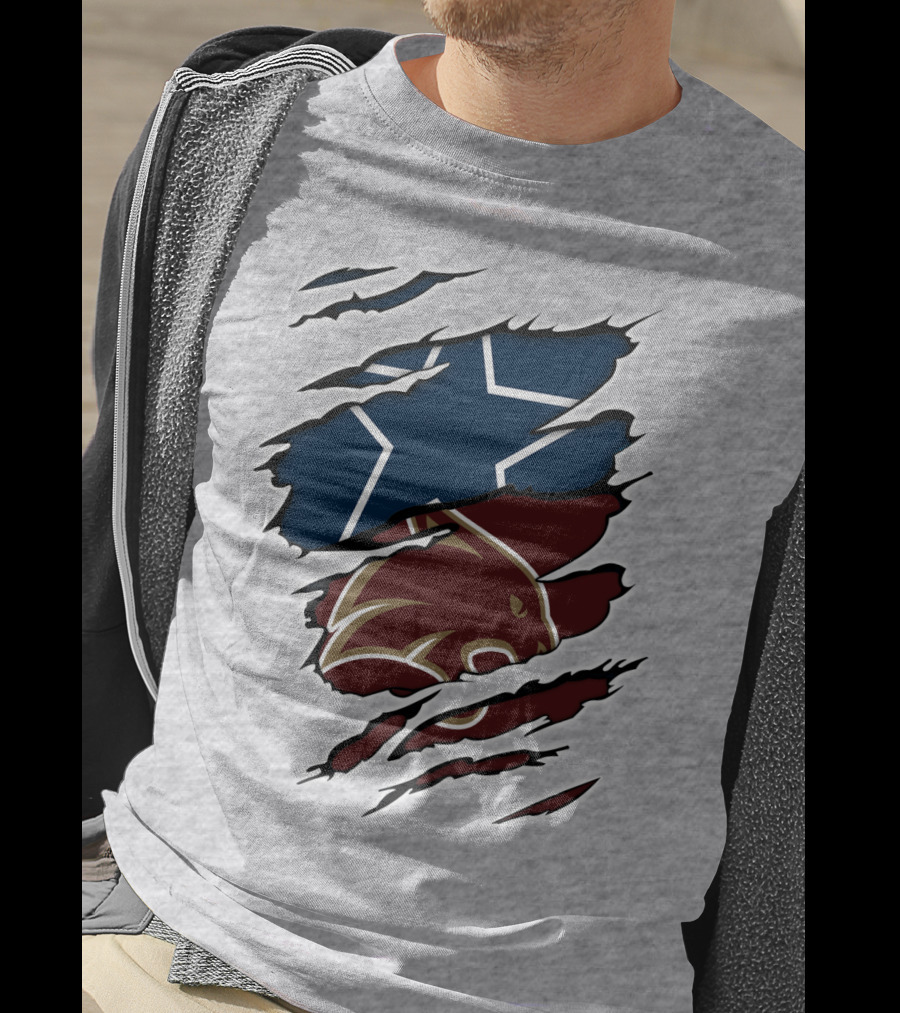 Cowboys Texas States Cowboys Star And Bear Claw Scratch T-Shirt