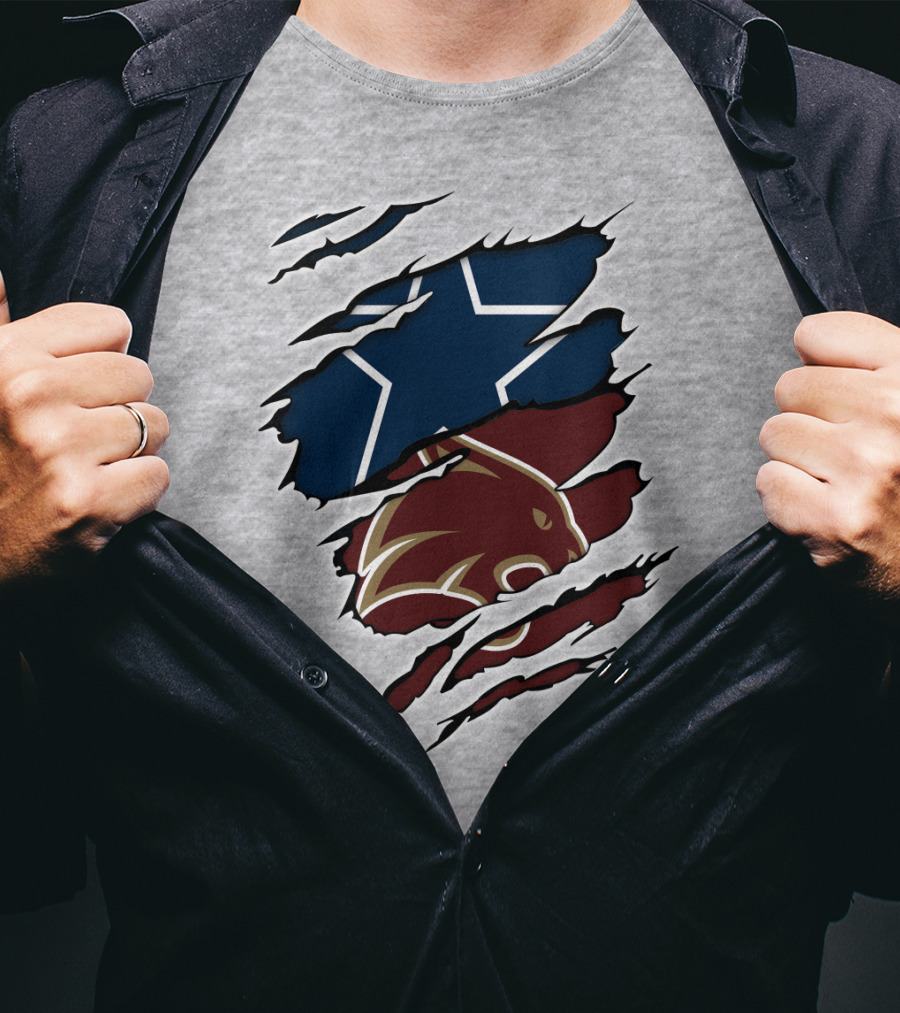 Cowboys Texas States Cowboys Star And Bear Claw Scratch T-Shirt