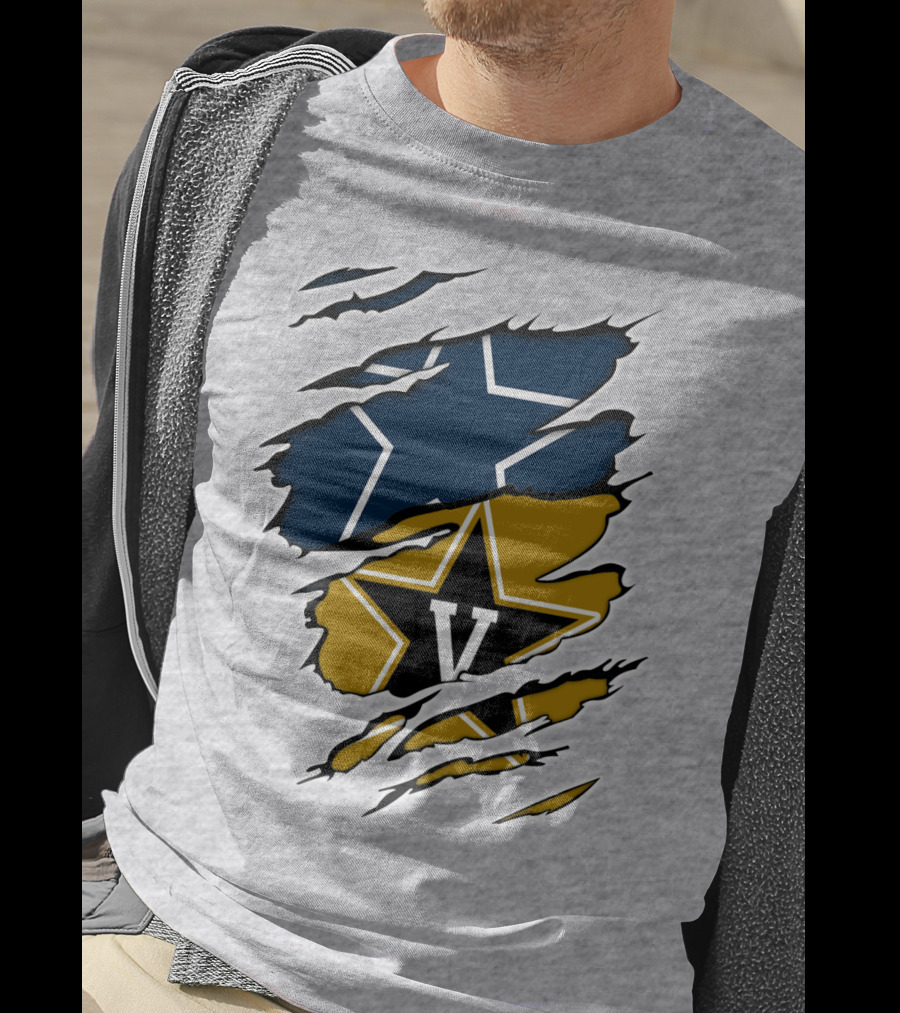 Cowboys Vanderbilt Star Double Logo Tear T-Shirt