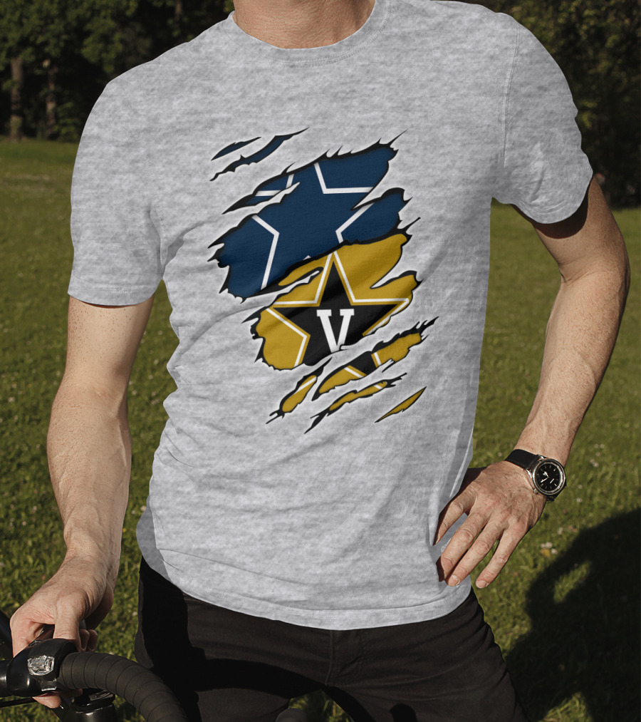 Cowboys Vanderbilt Star Double Logo Tear T-Shirt