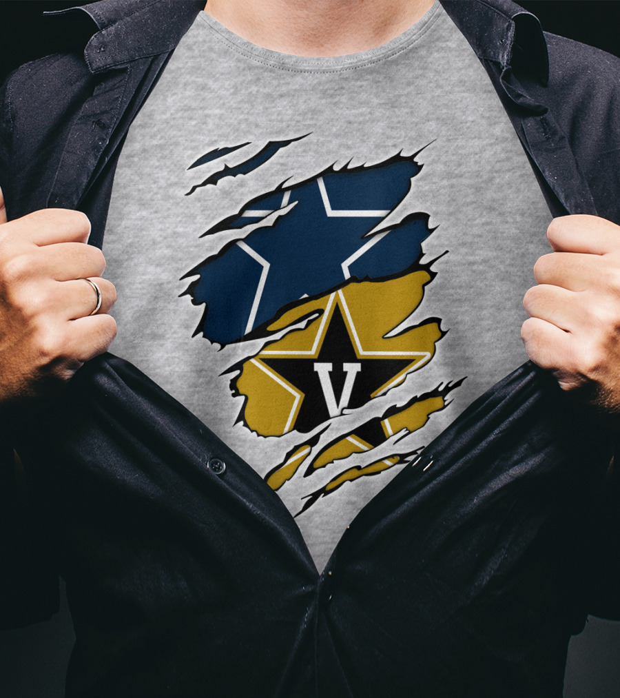 Cowboys Vanderbilt Star Double Logo Tear T-Shirt