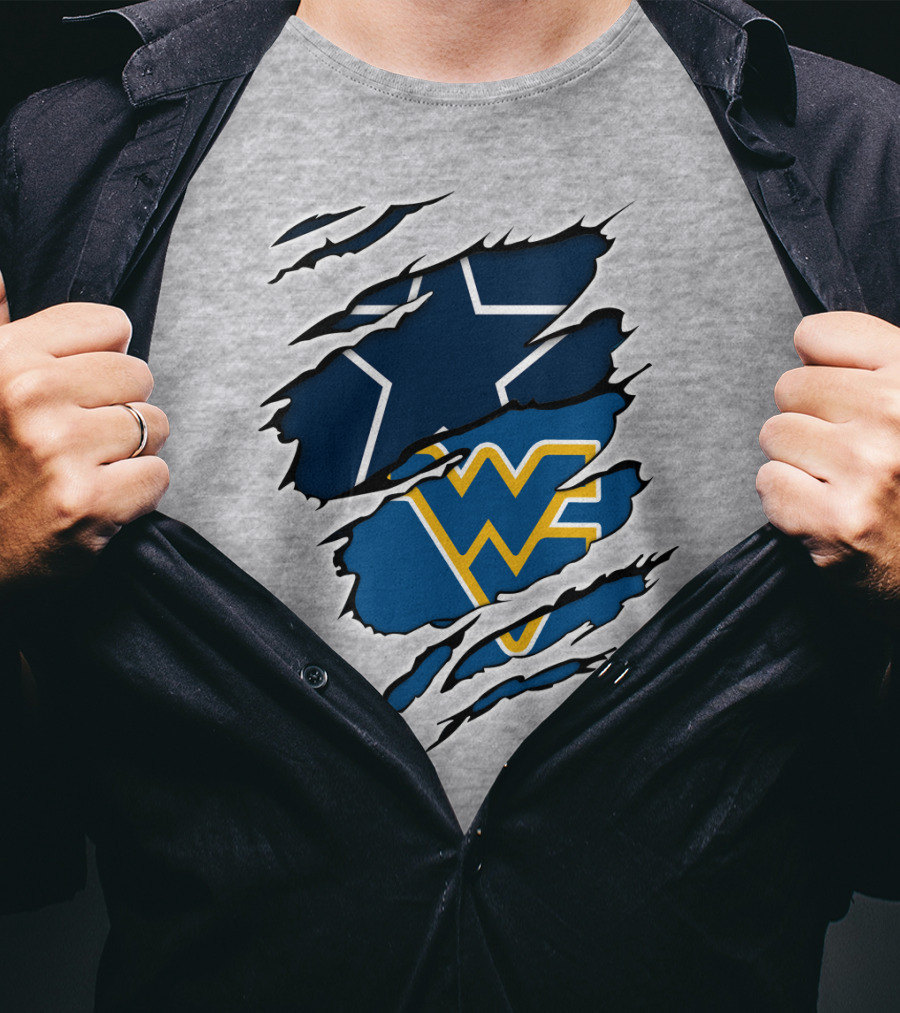 Dallas Cowboys West Virginia Mountaineers Fan Crossover T-Shirt