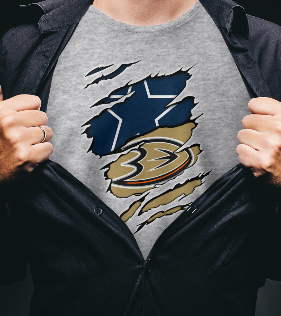 Cowboys Anaheim Ducks Logo Mashup T-Shirt
