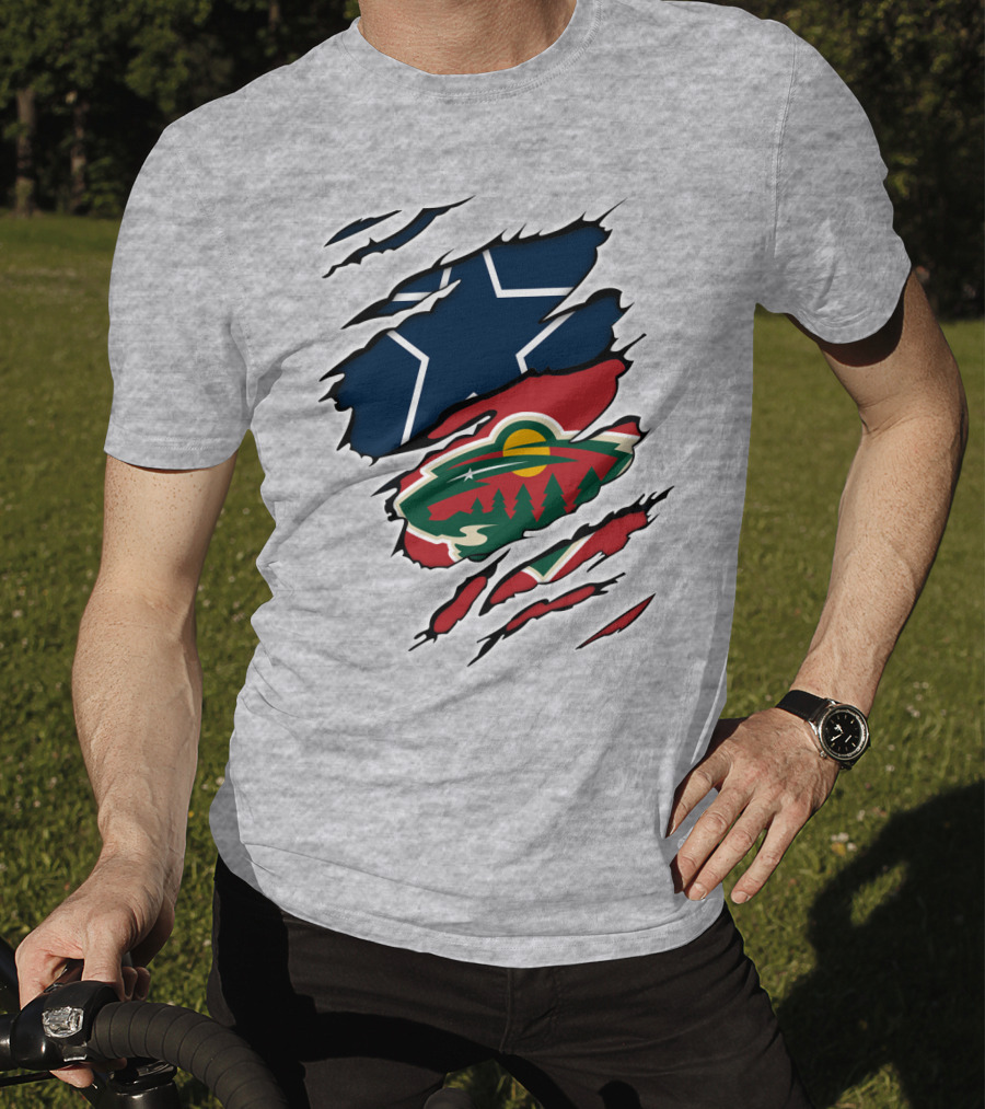Dallas Cowboys Wild Minnesota Wild Rip Claw Marks T-Shirt