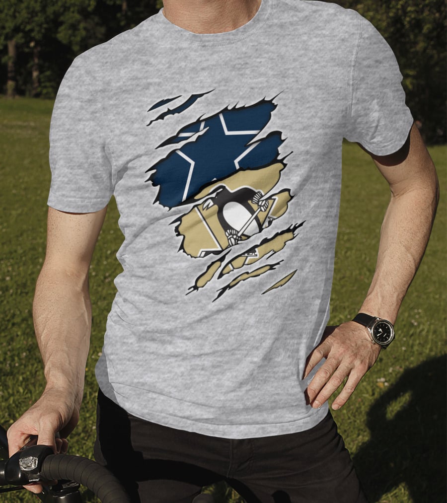 Cowboys Penguins Dallas Pittsburgh Fan T-Shirt