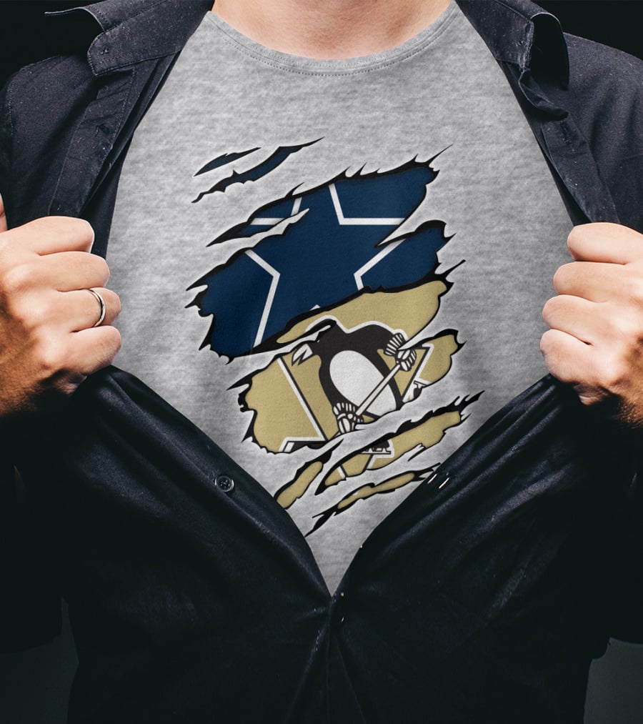Cowboys Penguins Dallas Pittsburgh Fan T-Shirt