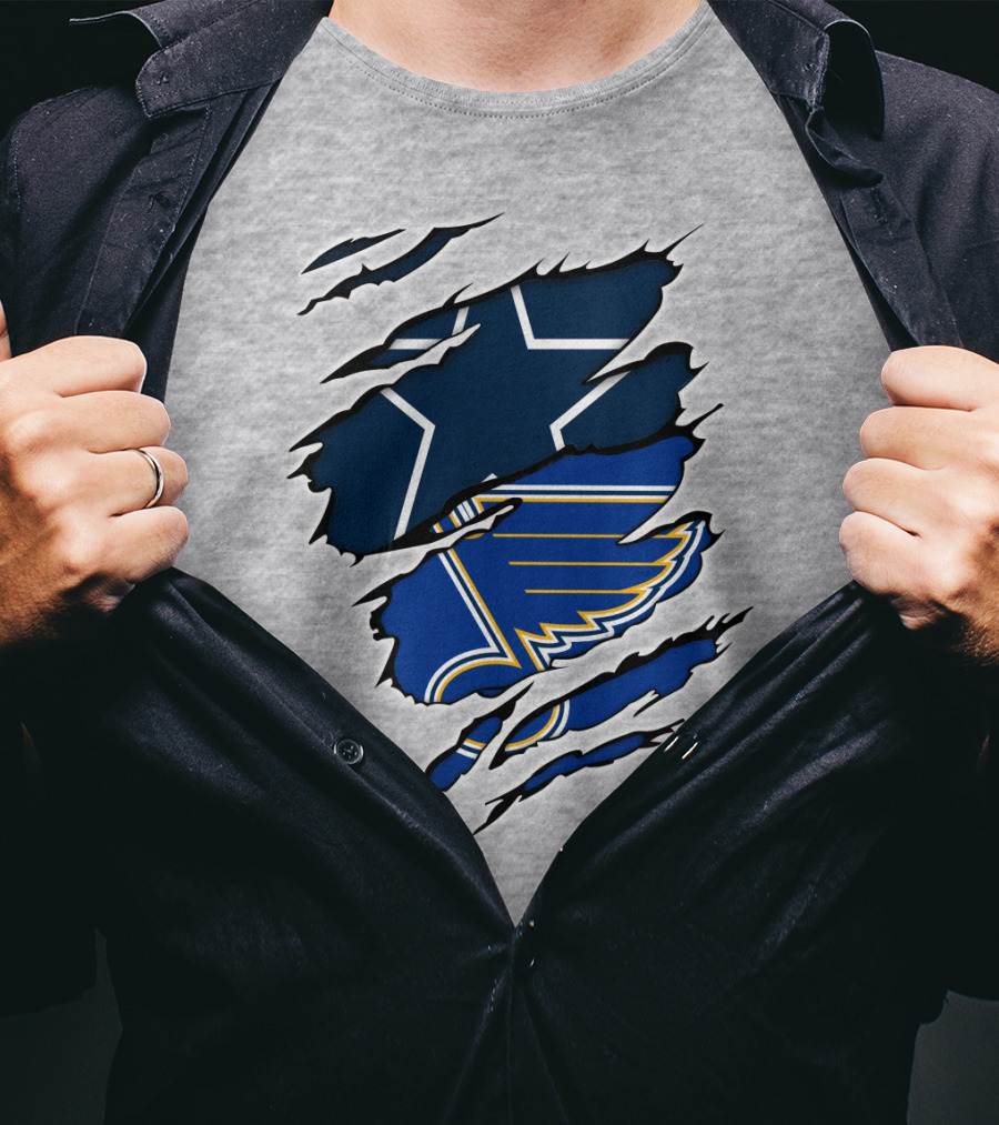 Cowboys Blues Dallas Stars St. Louis Blues T-Shirt