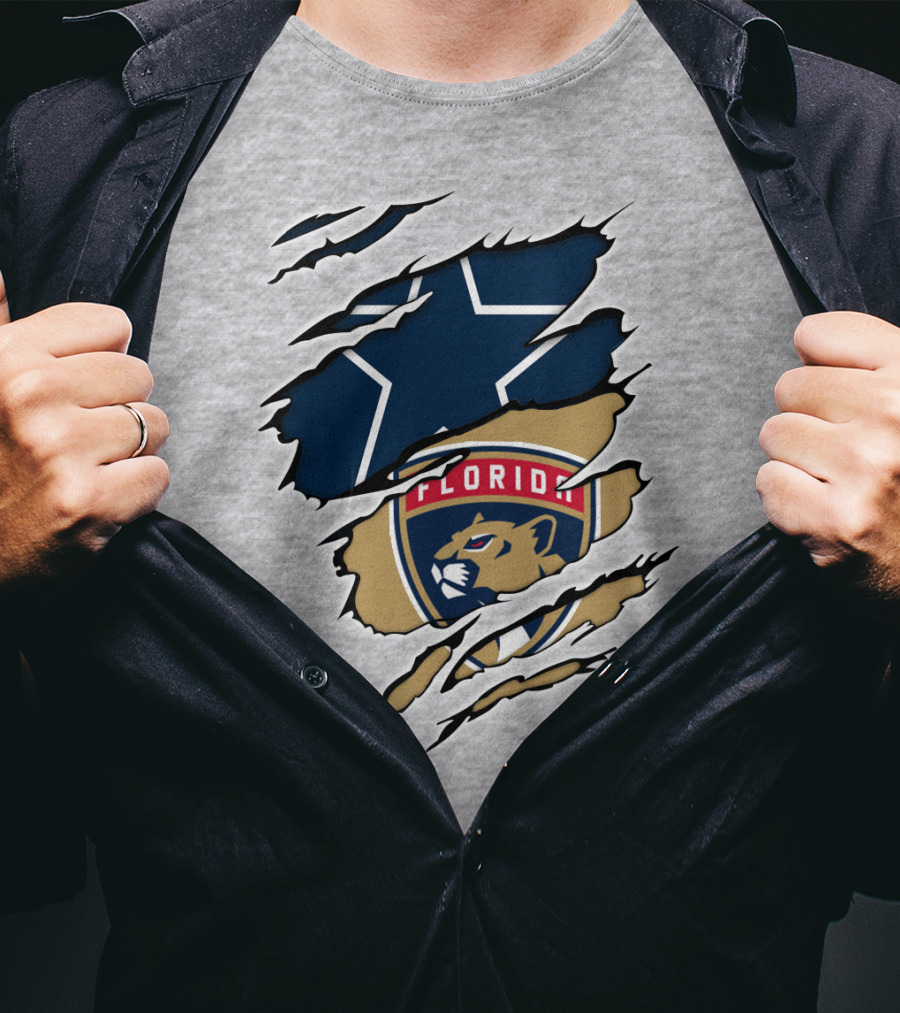 Dallas Cowboys Florida Panthers Emblem Fusion T-Shirt