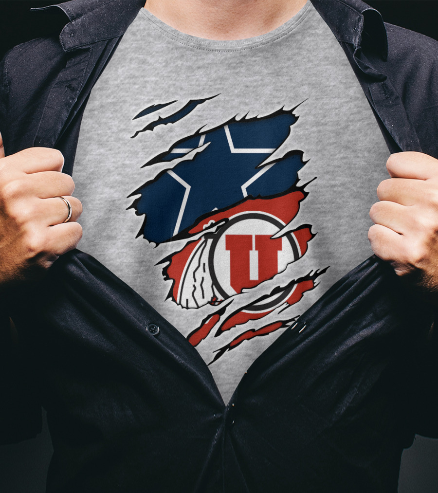 Cowboys Utah Utes Star Claw Rip T-Shirt