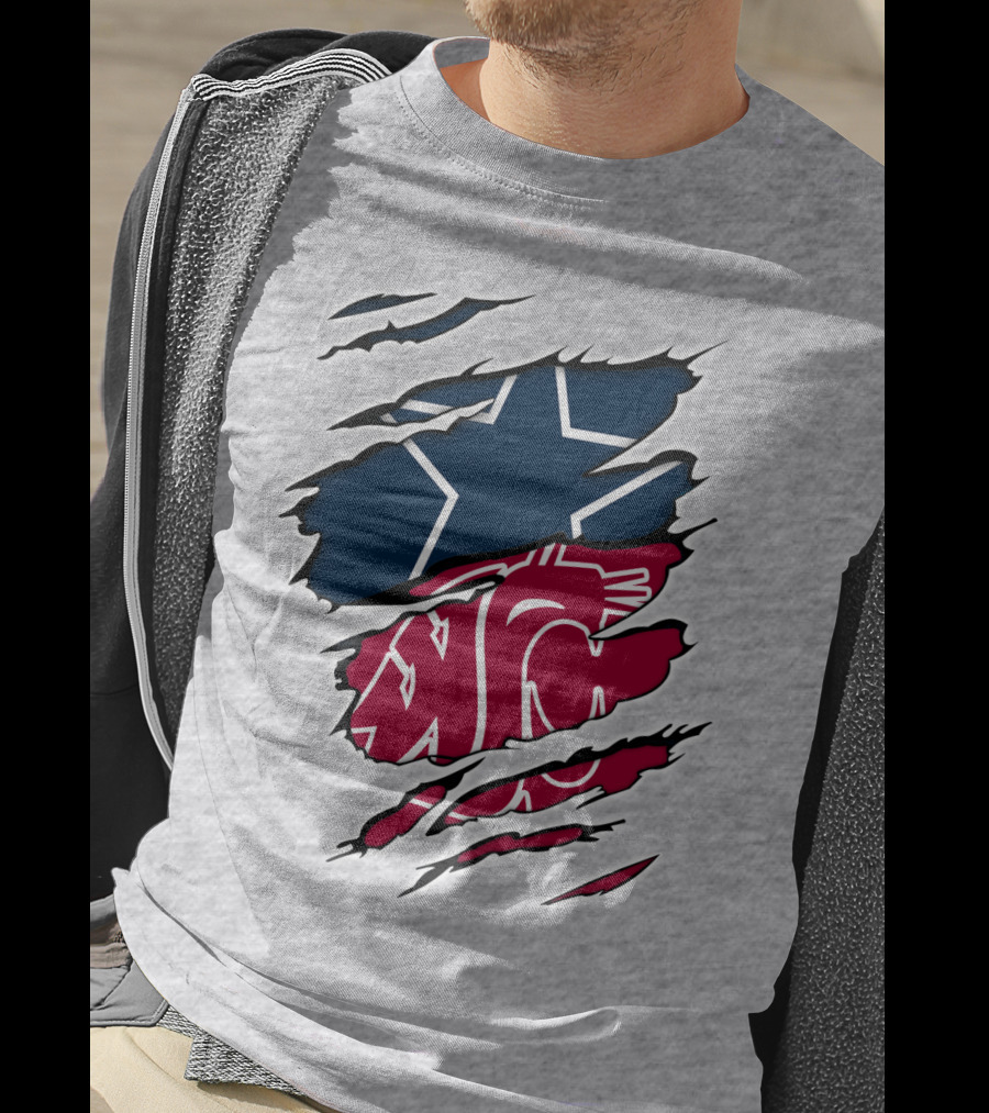 Cowboys Washington State Cougars Star Claw Marks T-Shirt