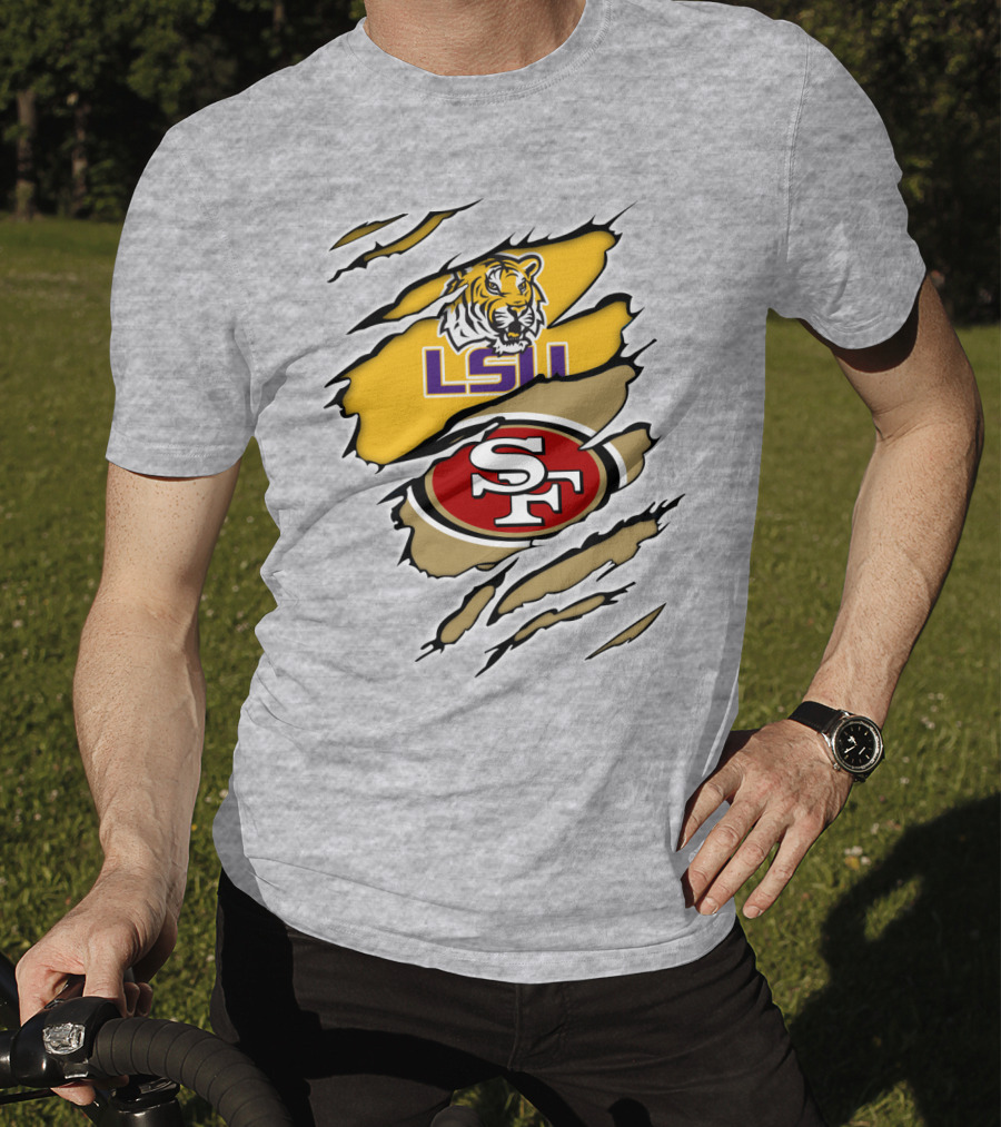 LSU Tigers San Francisco 49ers Ripped T-Shirt
