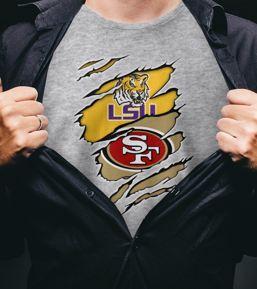 LSU Tigers San Francisco 49ers Ripped T-Shirt