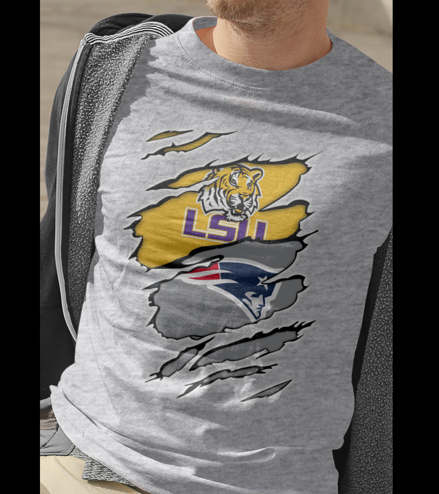 LSU Tigers Patriots Crossover Claw Marks T-Shirt