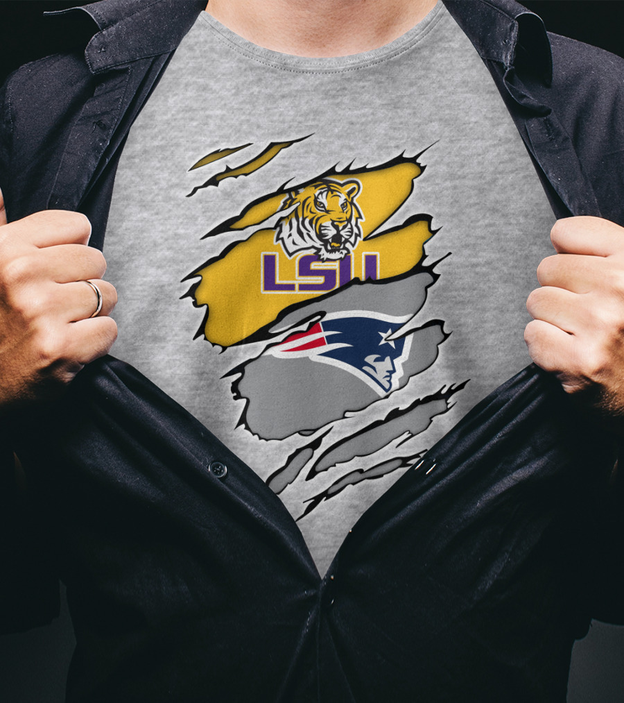 LSU Tigers Patriots Crossover Claw Marks T-Shirt