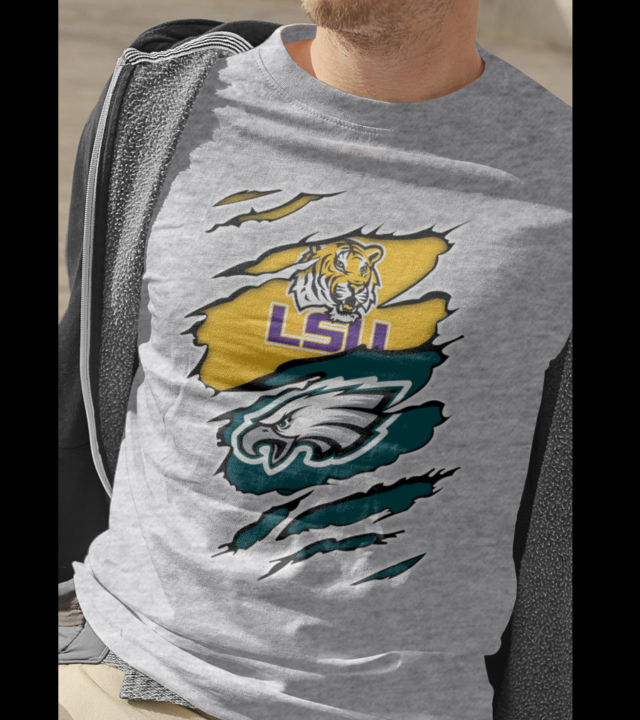 LSU Eagles Tiger And Eagle Scratch T-Shirt