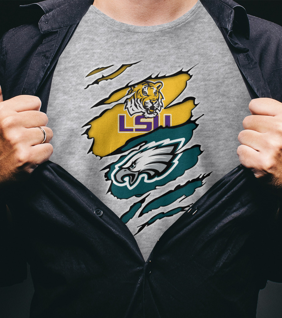 LSU Eagles Tiger And Eagle Scratch T-Shirt