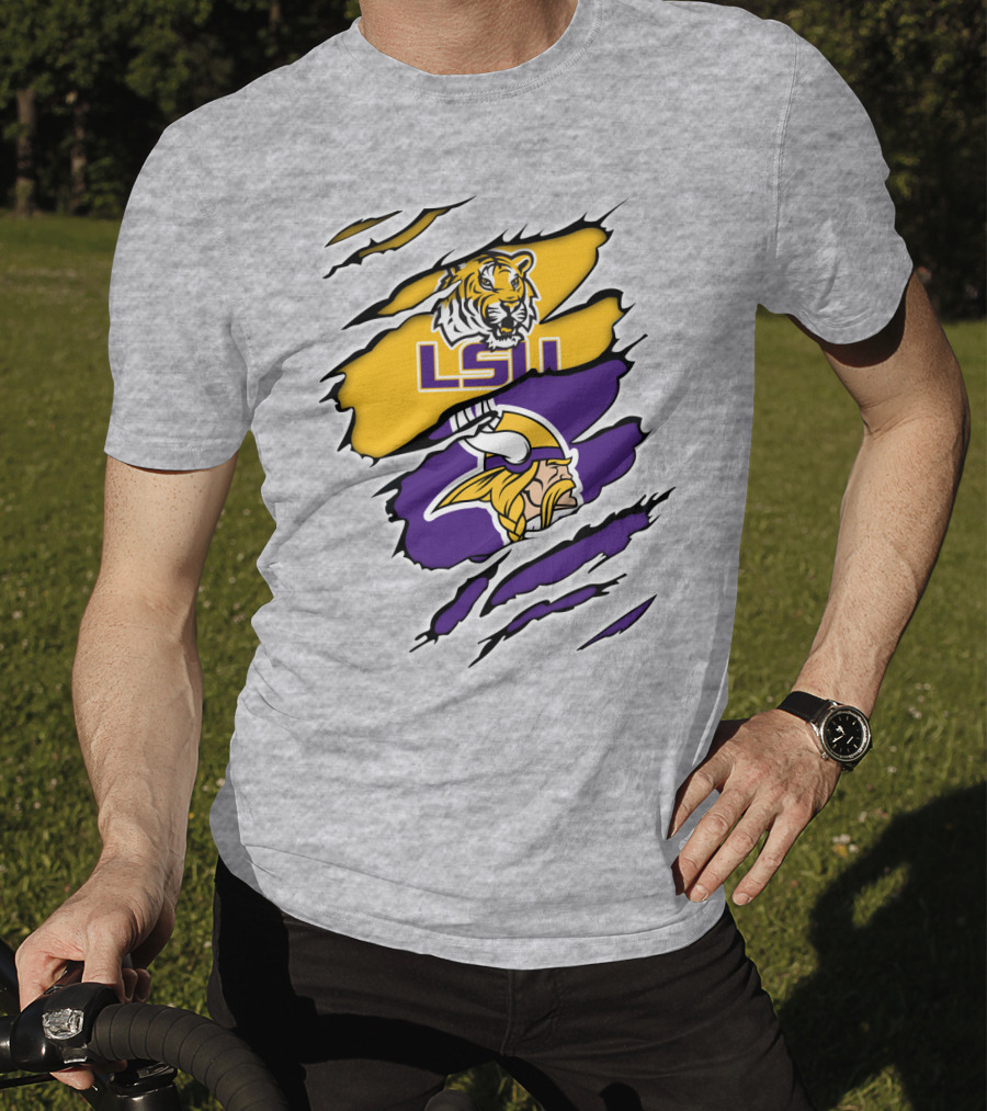 LSU Tigers Vikings Ripped T-Shirt