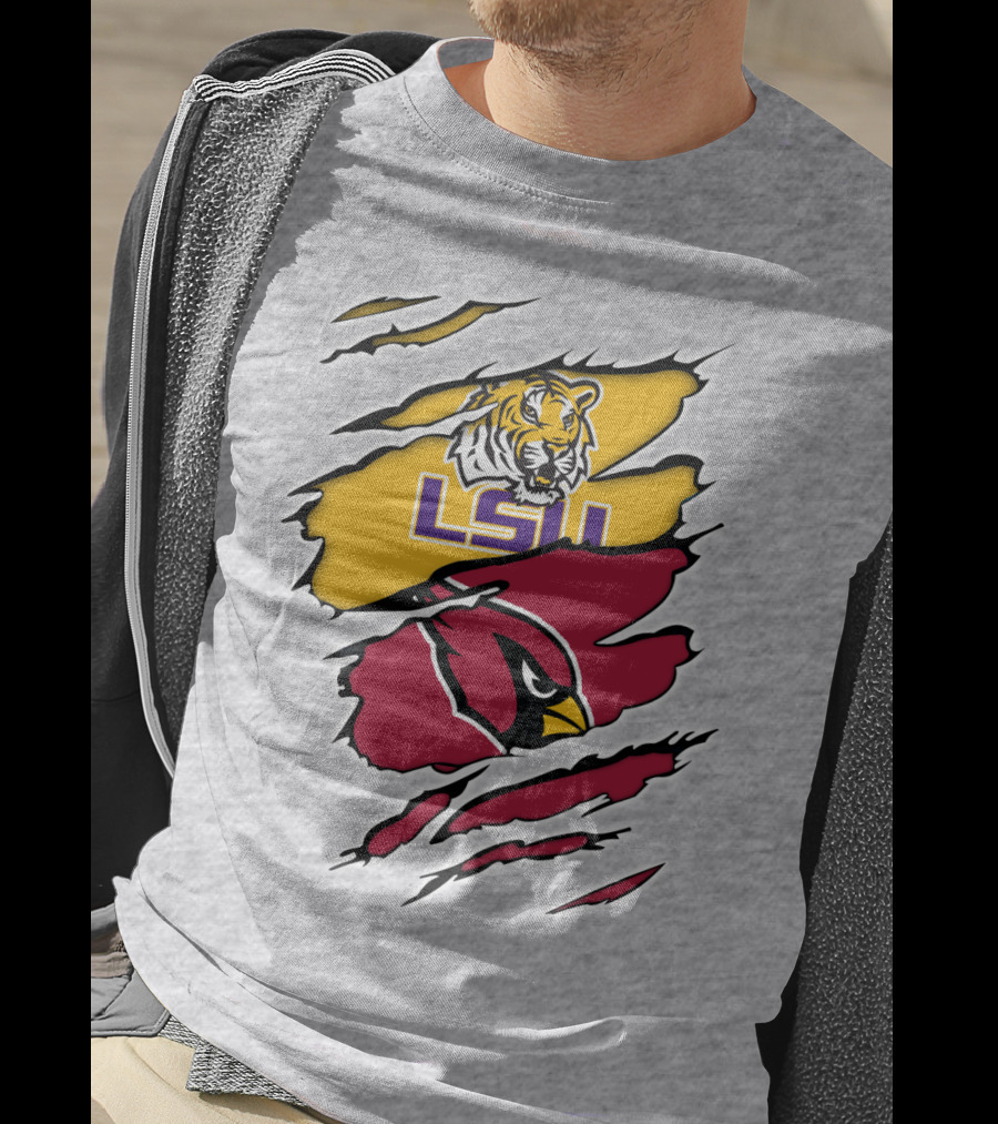LSU Tigers Cardinals Claw Marks T-Shirt