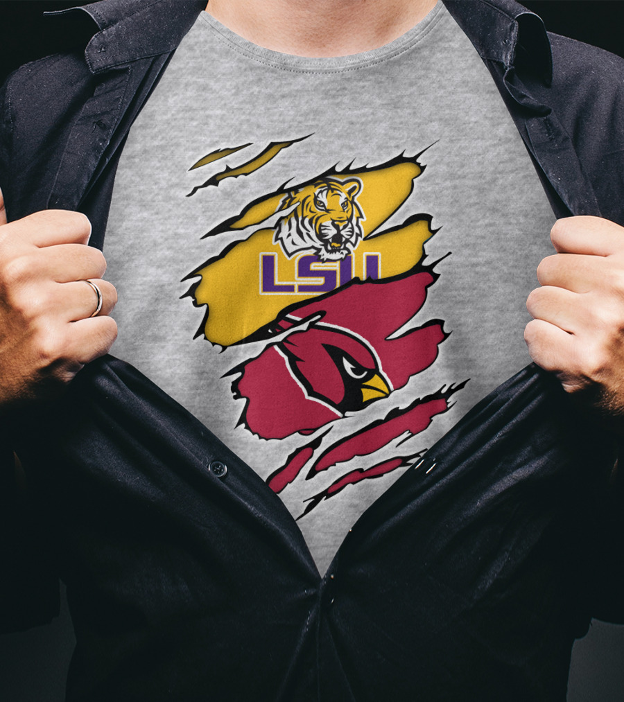 LSU Tigers Cardinals Claw Marks T-Shirt