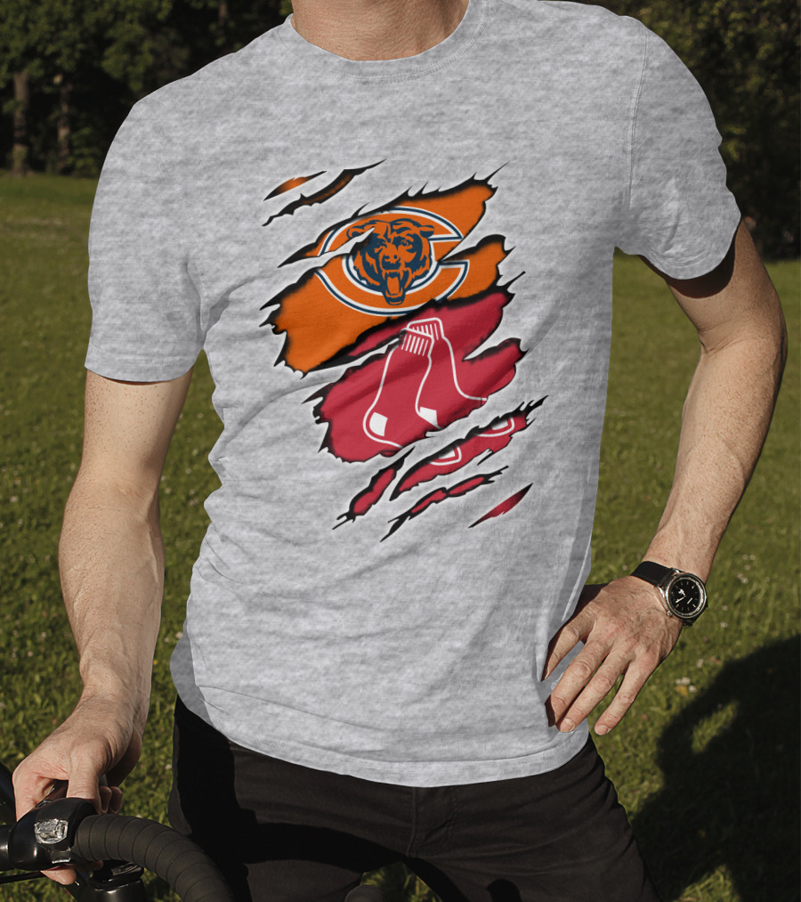 Bears Redsox Chicago Boston Sports Fusion T-Shirt