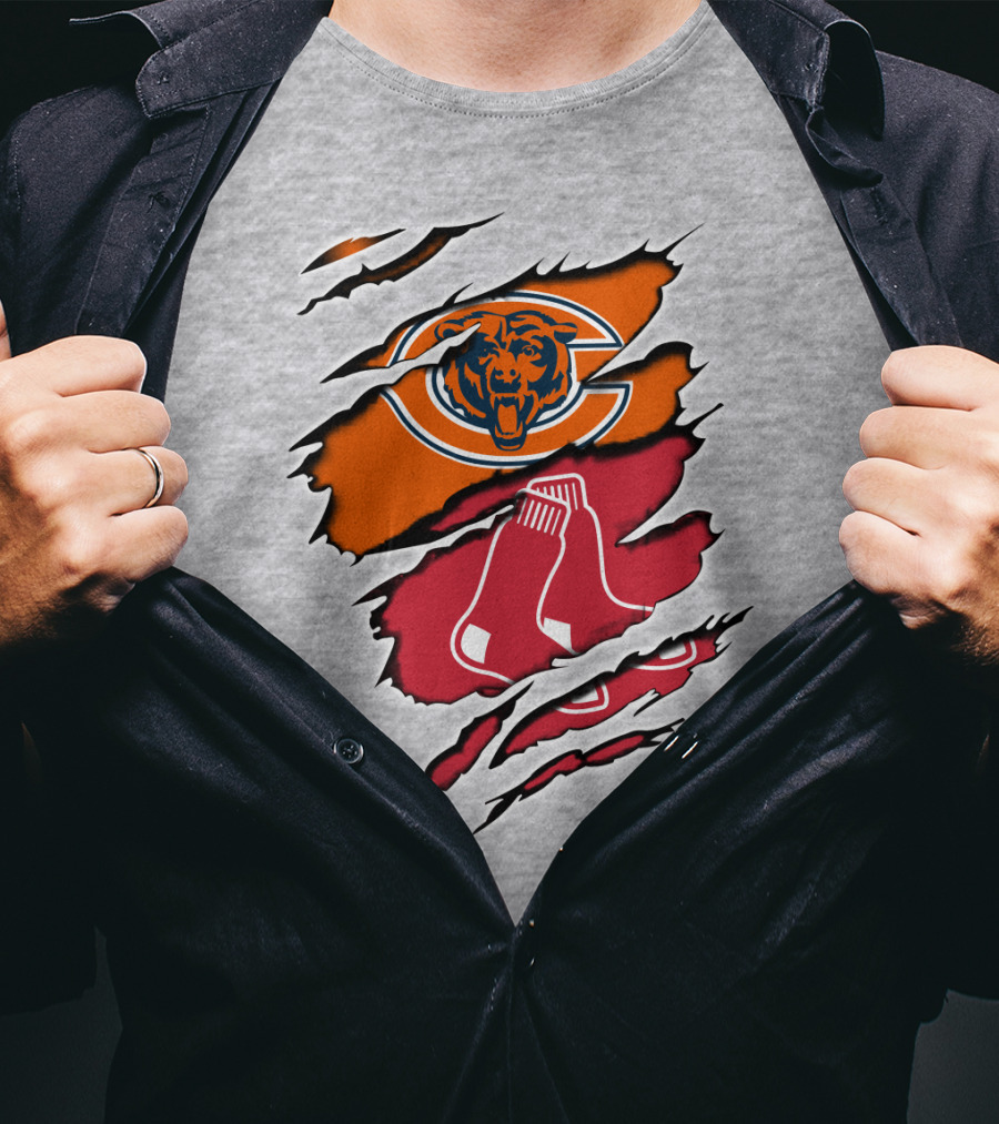 Bears Redsox Chicago Boston Sports Fusion T-Shirt