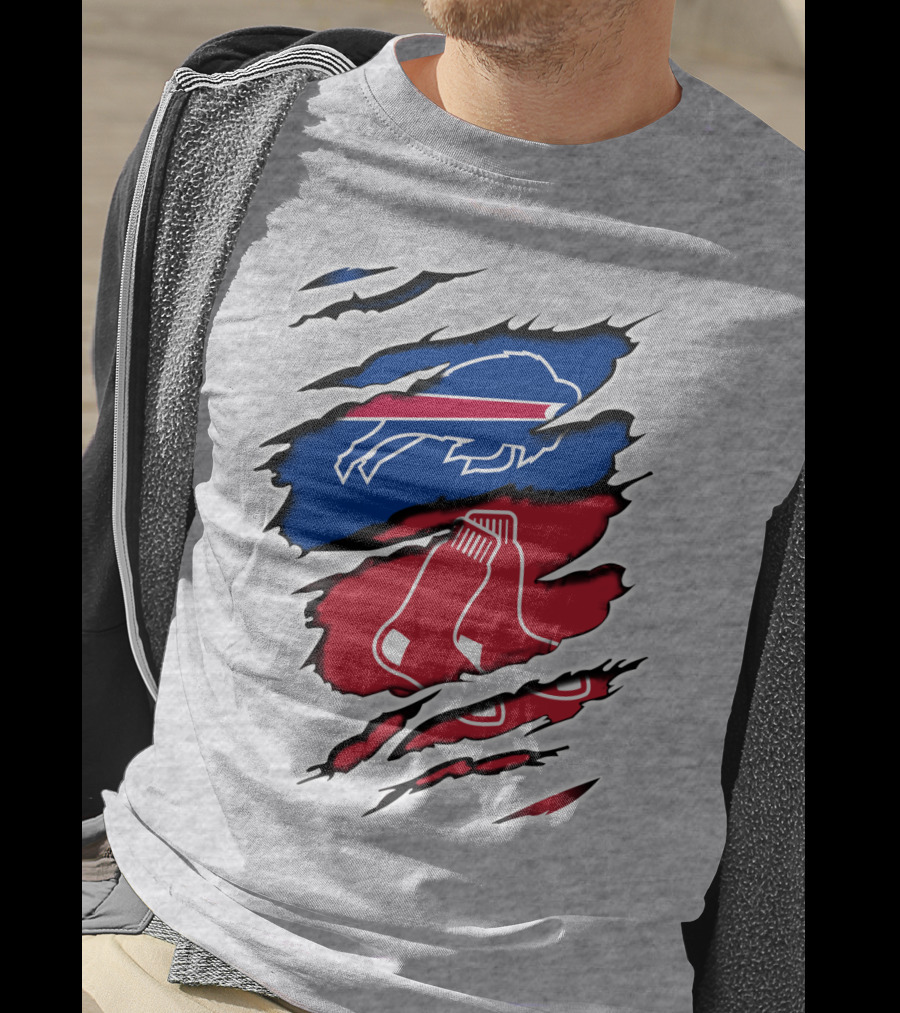 Bills Red Sox Buffalo New England Fan Gear T-Shirt
