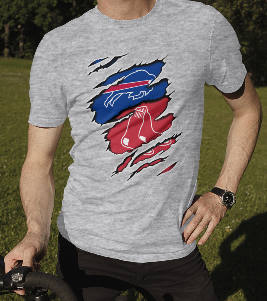 Bills Red Sox Buffalo New England Fan Gear T-Shirt