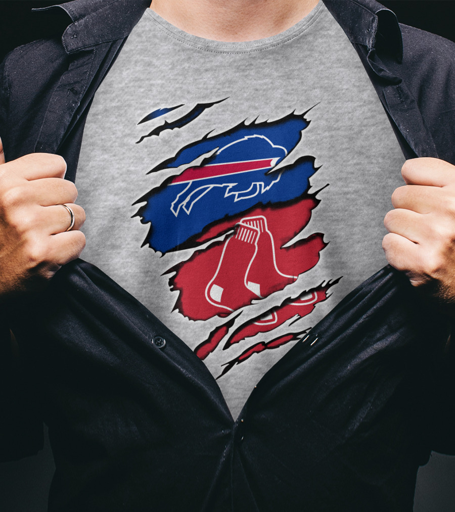 Bills Red Sox Buffalo New England Fan Gear T-Shirt