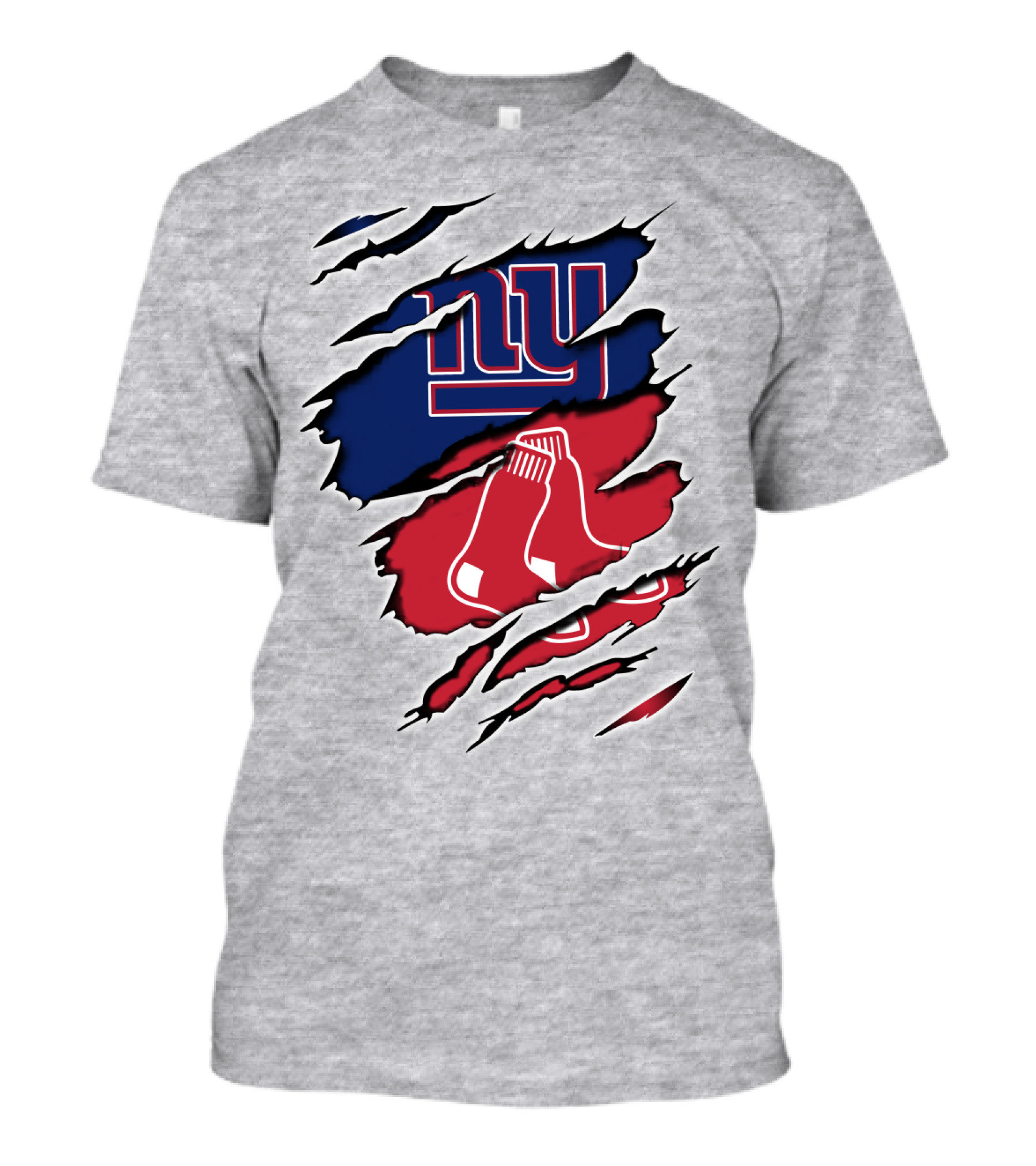 Giants Redsox NY Logos Dual Team Fusion T-Shirt