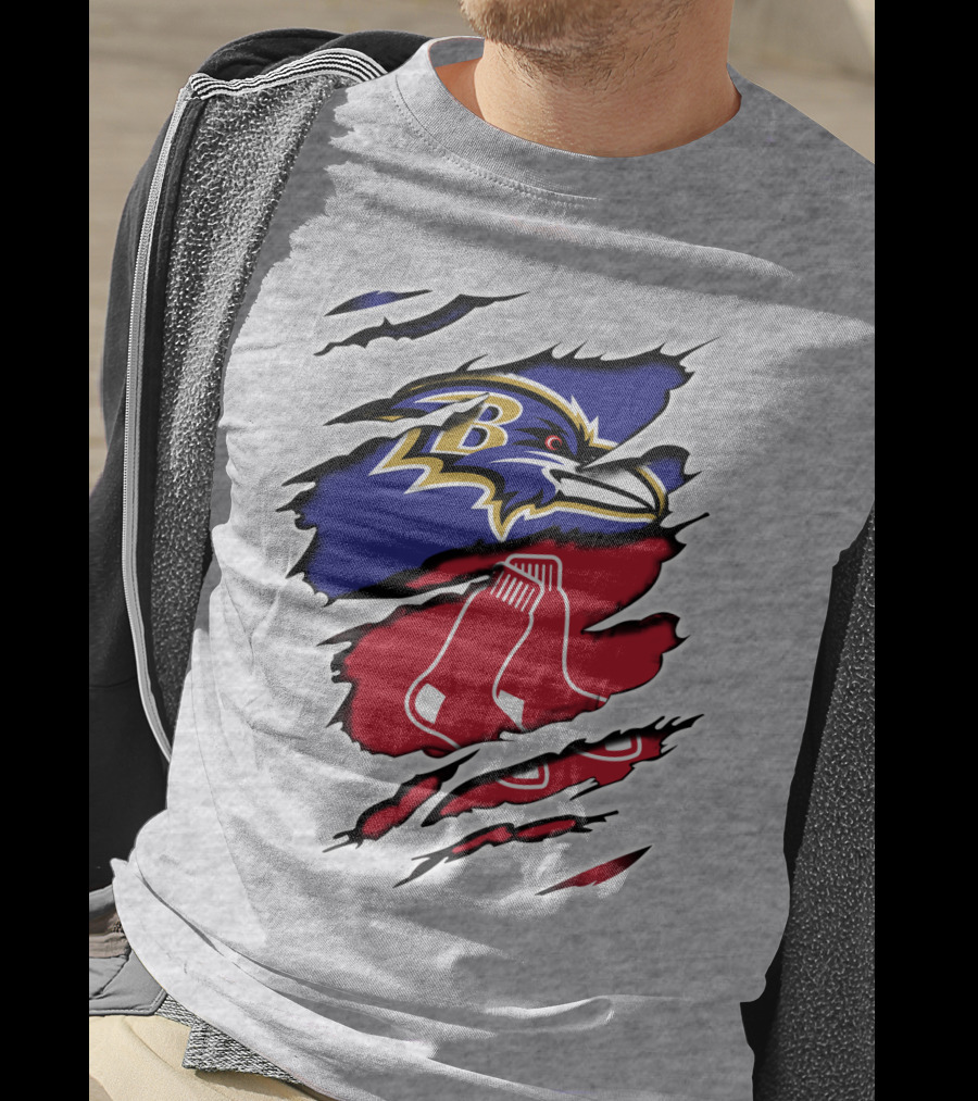 Ravens Redsox Ravens Redsox Baltimore New England T-Shirt