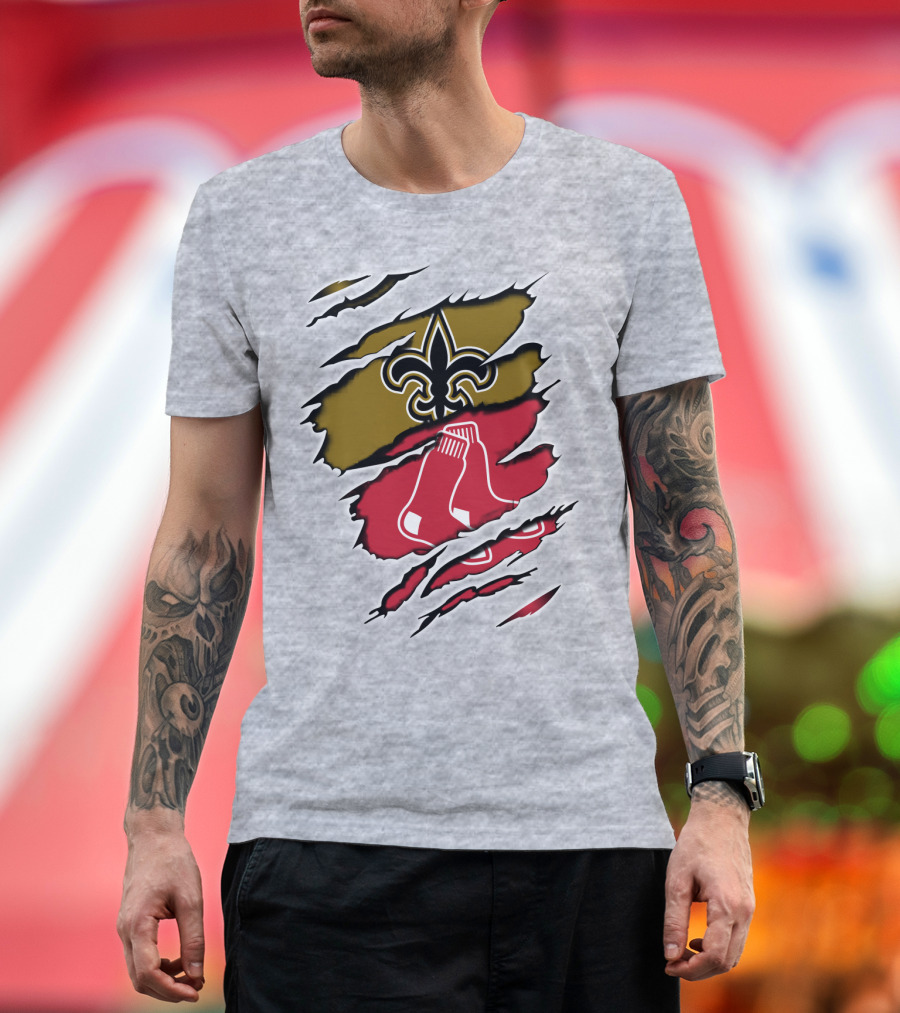 Saints Redsox Fleur-de-Lis and Red Socks Inspired T-Shirt