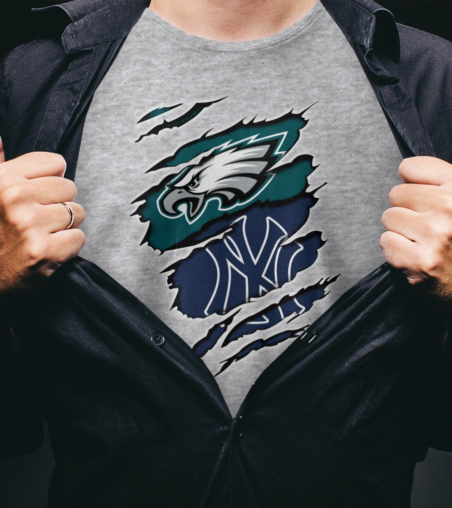 Eagles Yankees Fusion Ripped T-Shirt