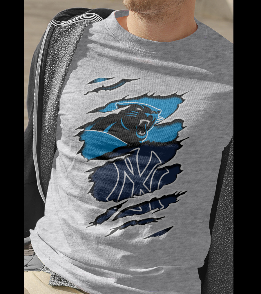 Panthers Yankees Claw Scratch Sports Fusion T-Shirt