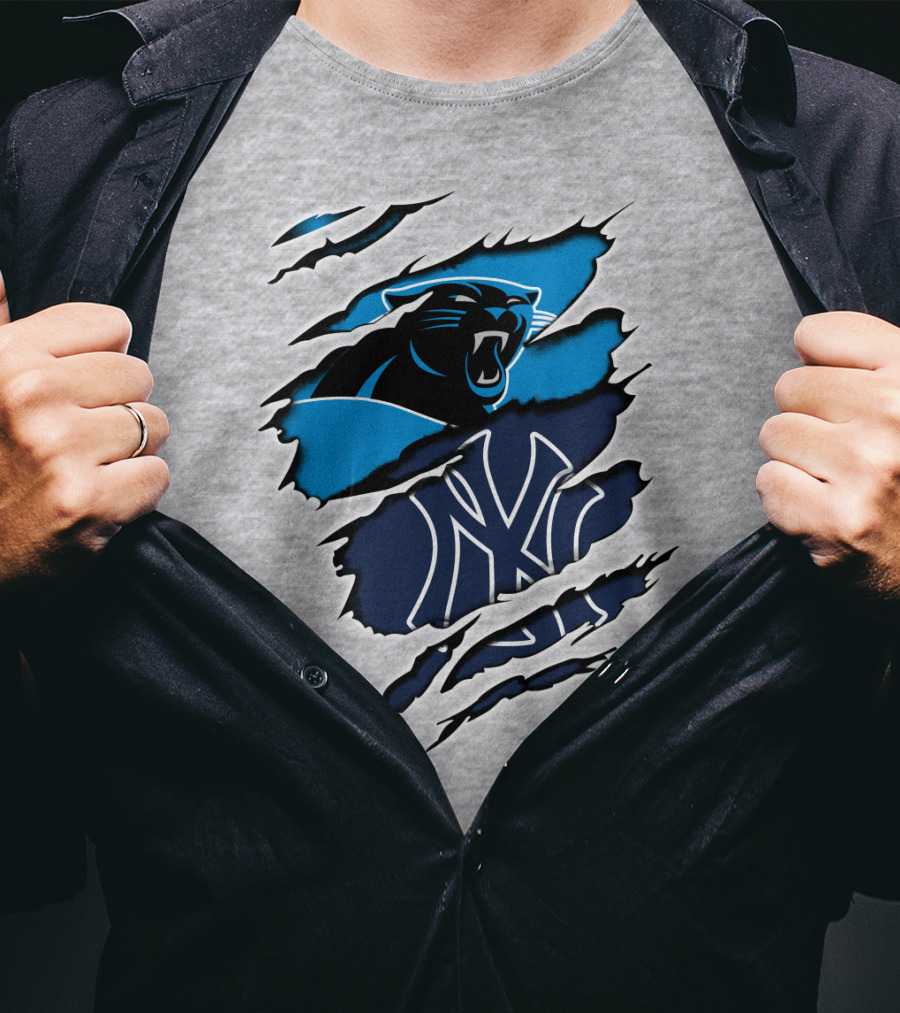 Panthers Yankees Claw Scratch Sports Fusion T-Shirt