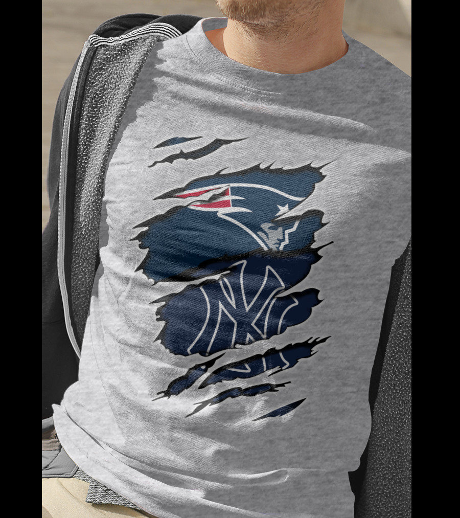 Patriots Yankees Logos Mashup T-Shirt