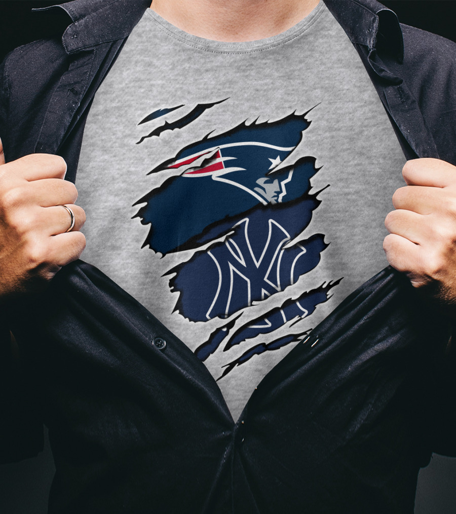 Patriots Yankees Logos Mashup T-Shirt