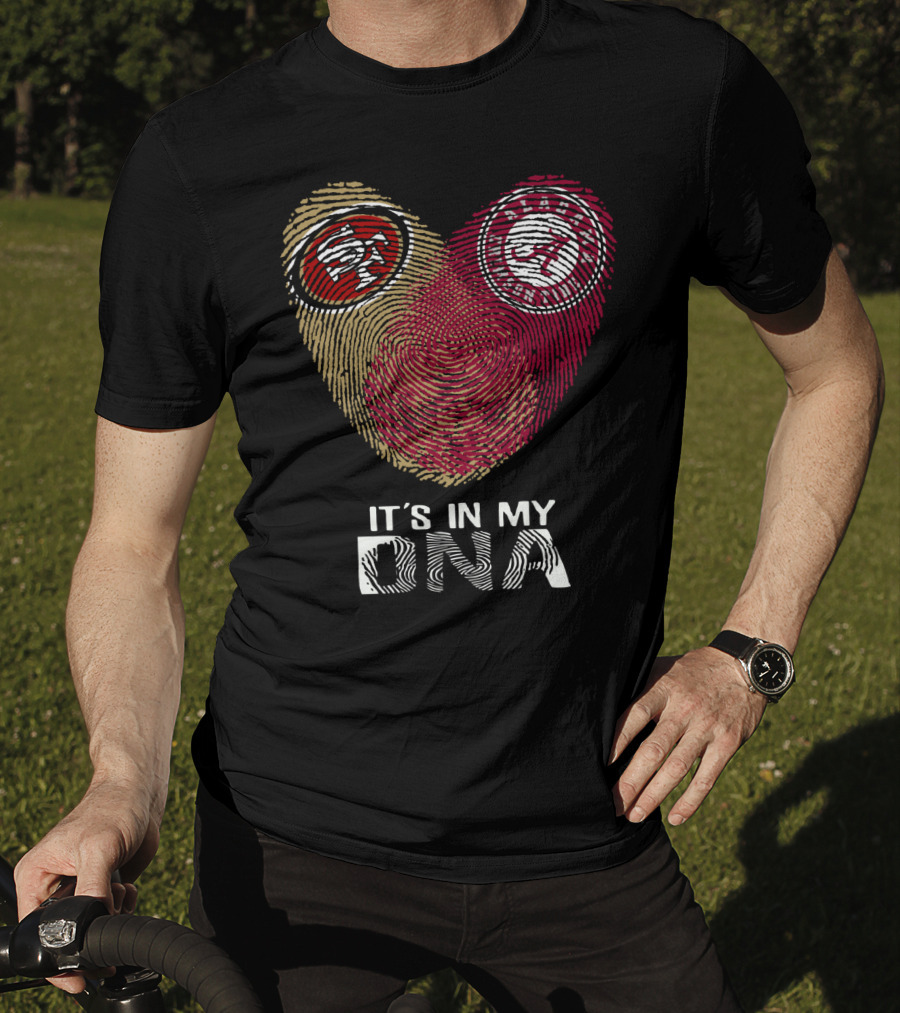 49Ers Alabama It's In My DNA Fingerprint Heart T-Shirt
