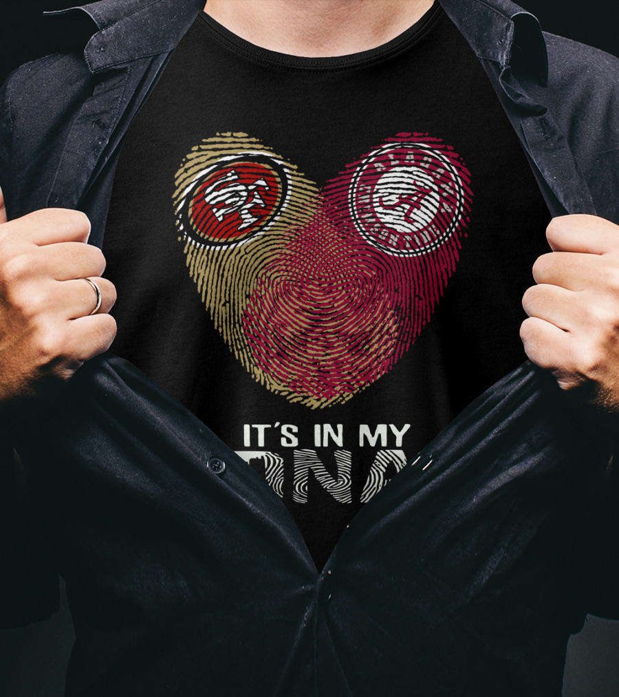 49Ers Alabama It's In My DNA Fingerprint Heart T-Shirt