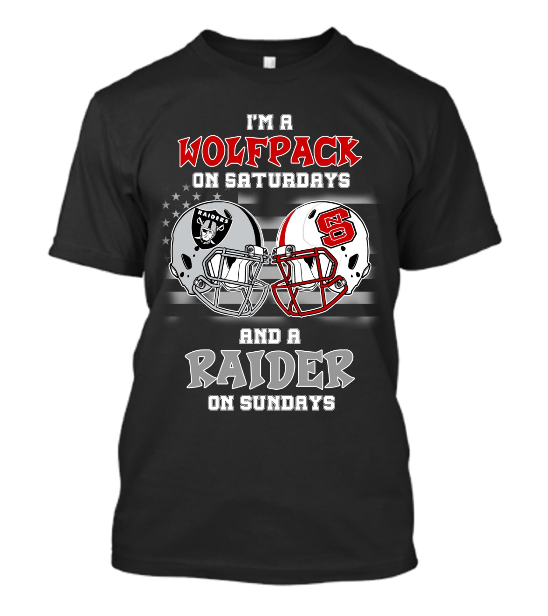 I'm A Wolfpack On Saturdays And A Raider On Sundays T-Shirt