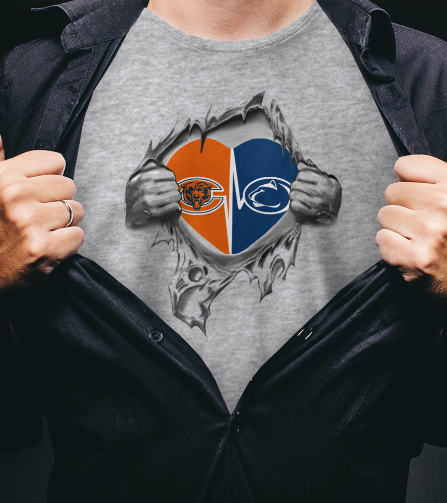 Chicago Bears Penn State Heart Fusion T-Shirt