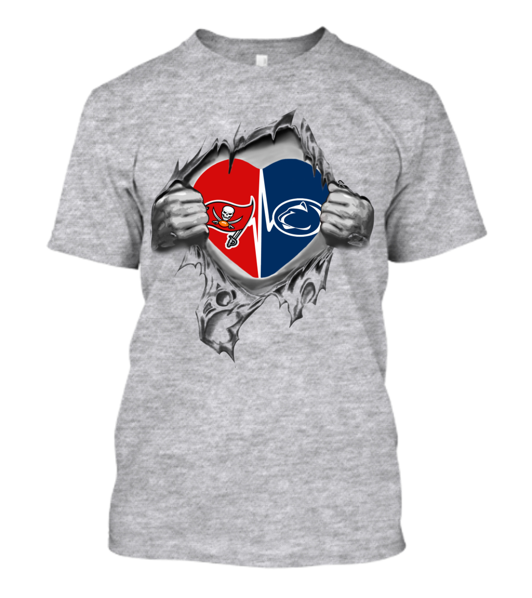 Buccaneers Penn State Heartbeat Logo Mashup T-Shirt